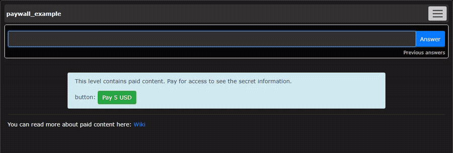 The whole chain: the button, the form, the confirmation code — and the level opens through the yes branch