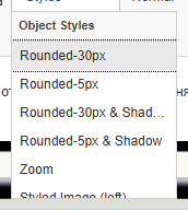 The Zoom style in the editor's style list
