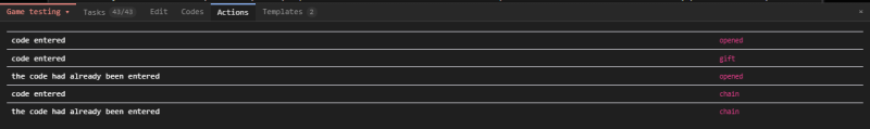 The "Actions" tab: what the markers entered on this page load The "Actions" tab: what the markers entered on this page load